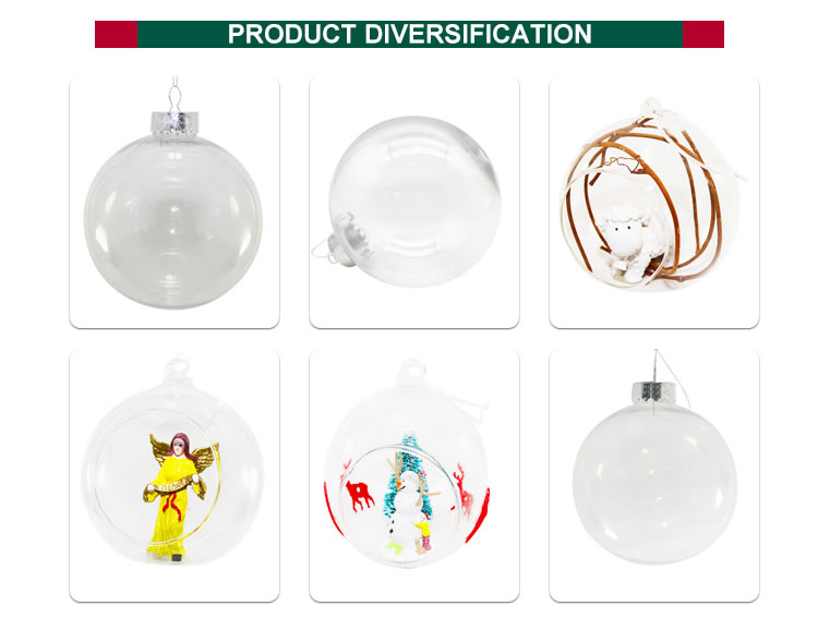 Factory Wholesale christmas tree ball transparent  clear ornaments glass ball christmas decoration Bauble round fillable